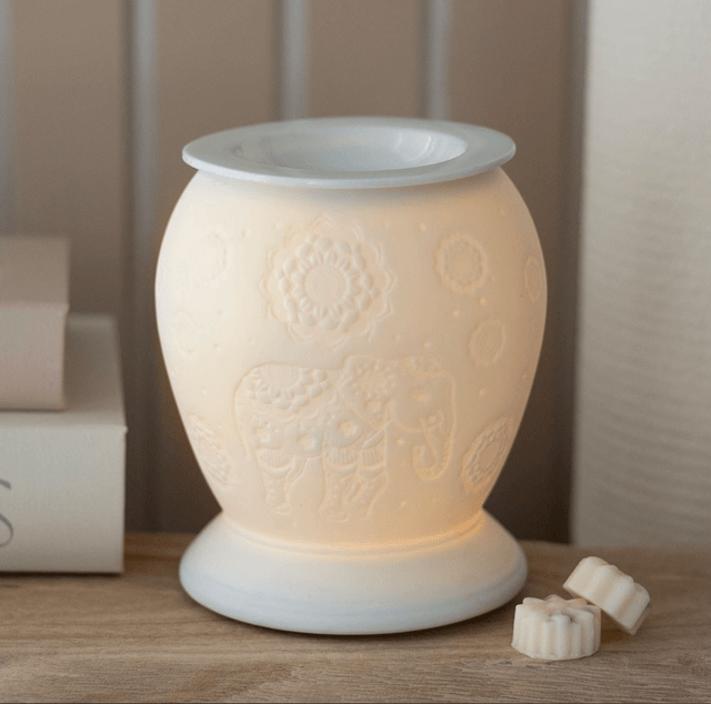 Elephant white ceramic electric oil burner and wax melt