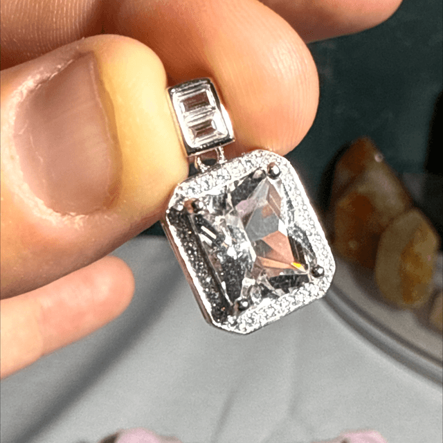 Clear quartz pendent s925 