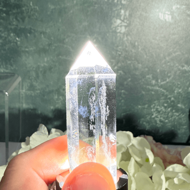 Blue needle quartz tower