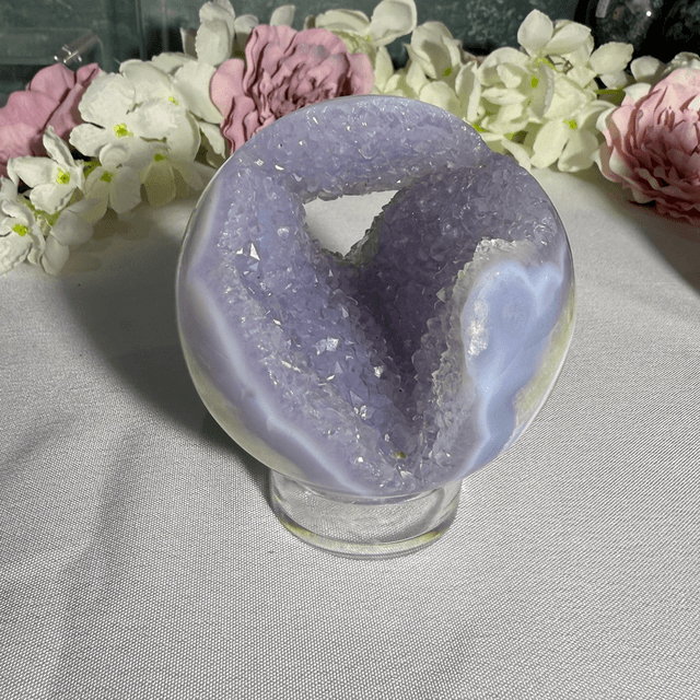 Blue lace agate sphere