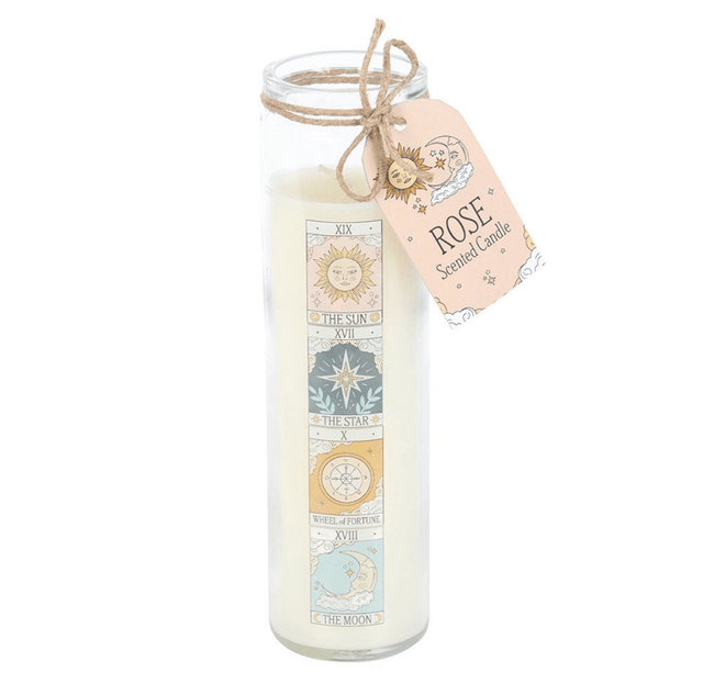 Vintage tarot rose tube candle