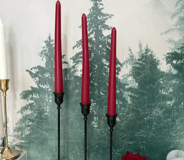 Set of 3 candle holders- black