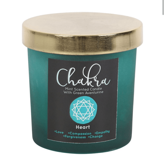 Heart chakra chip infused candle