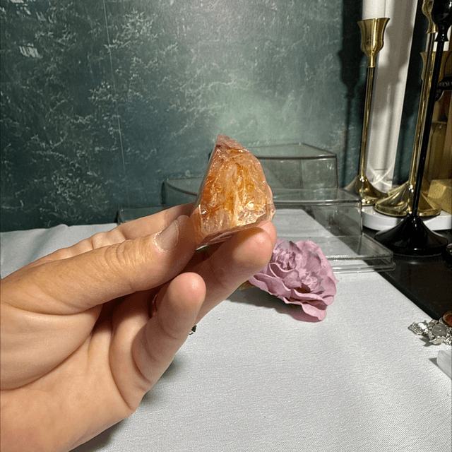 Brazilian quartz with golden healer and fire