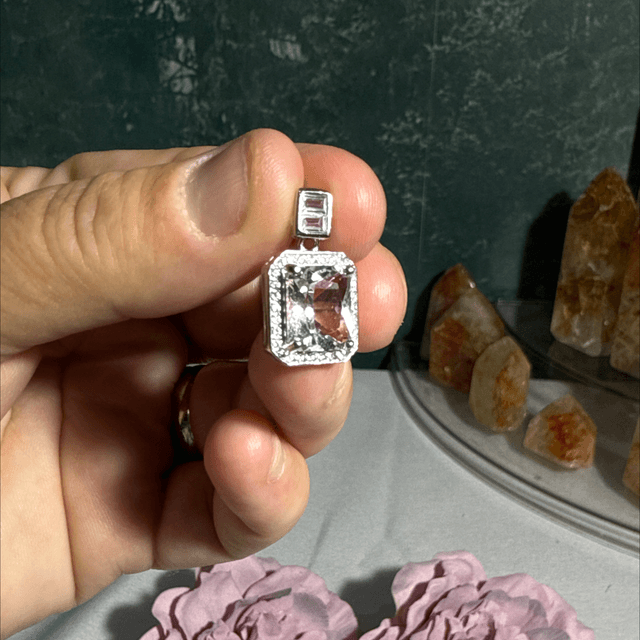 Clear quartz pendent s925 