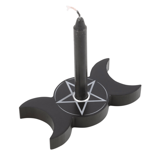 Triple moon spell candle holder