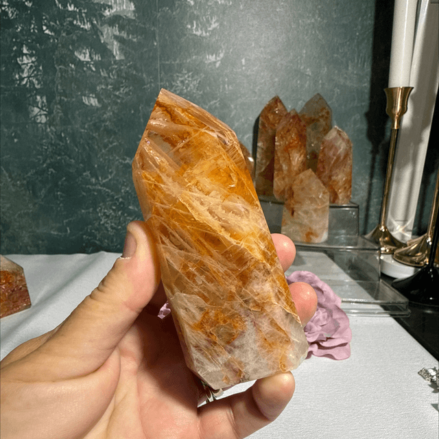 Brazilian golden healer fire quartz