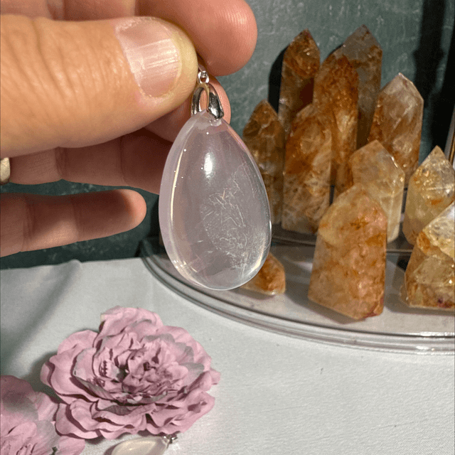 Rose quartz s925 pendant 