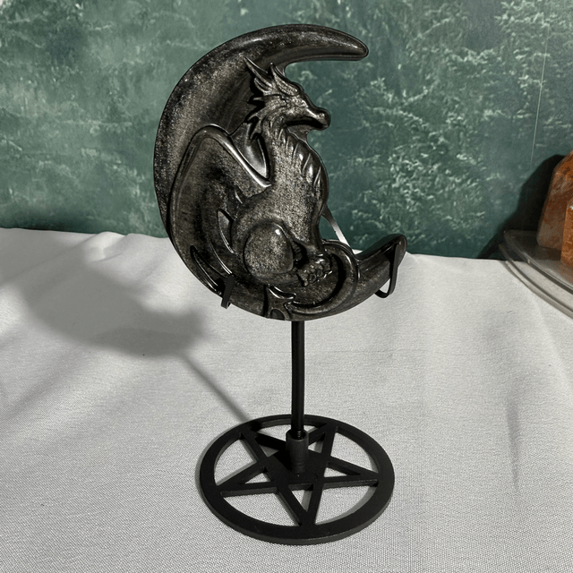 Silver sheen obsidian dragon moon