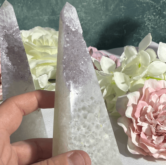 Brazilian agate tower Pair