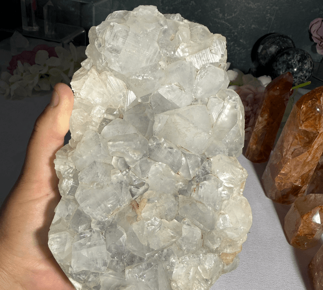 Freestanding apophyllite with calcite 1.82kg