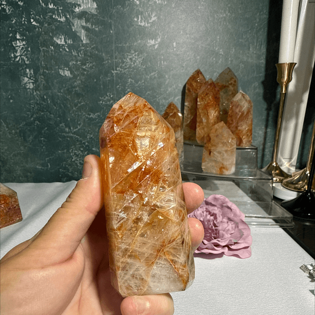 Brazilian golden healer fire quartz