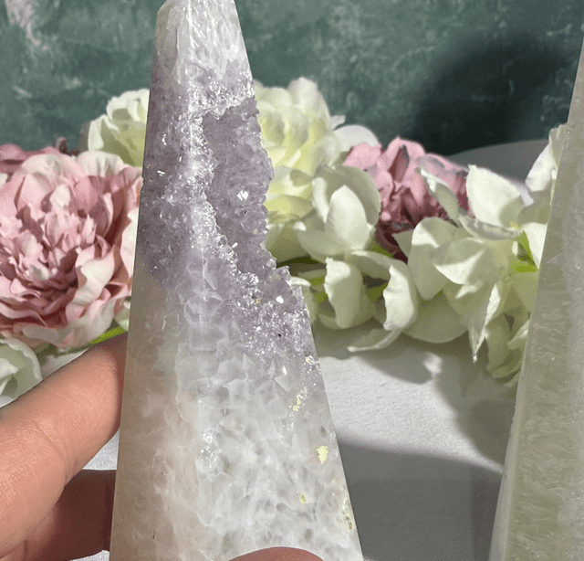 Brazilian agate tower Pair
