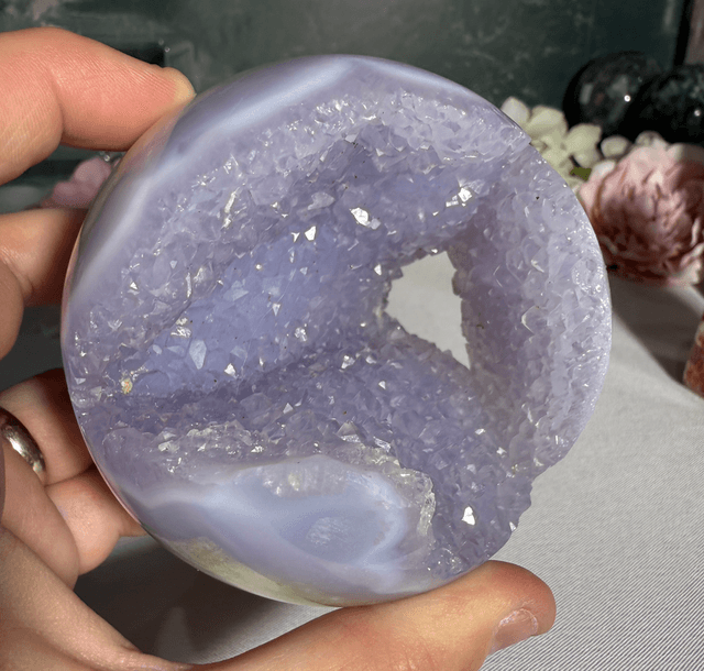 Blue lace agate sphere
