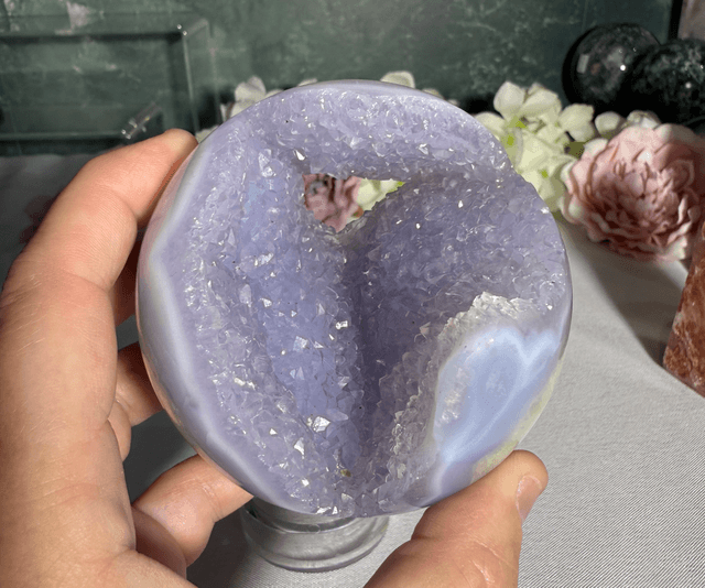 Blue lace agate sphere