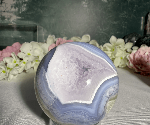 Blue lace agate sphere