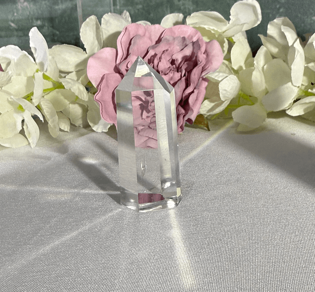 Blue needle quartz tower