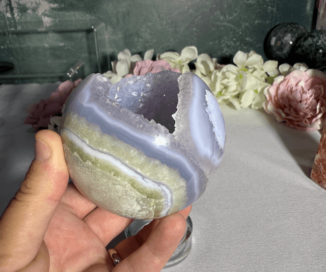 Blue lace agate sphere