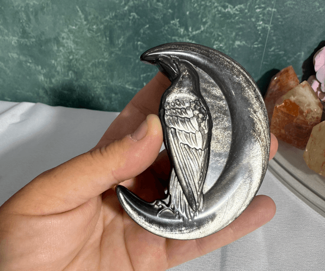Sliver sheen obsidian raven moon