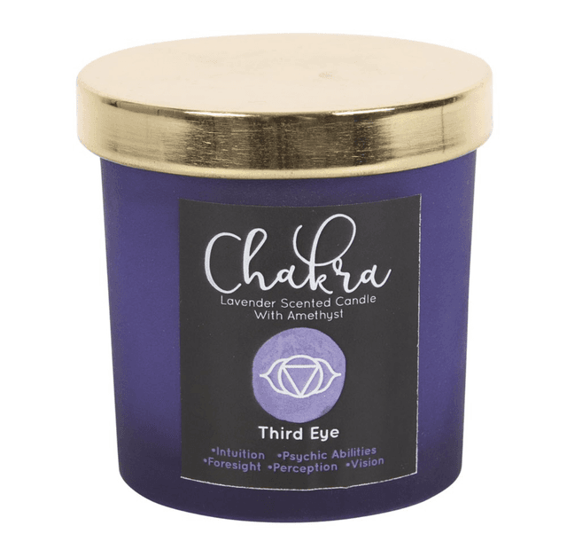 Chakra 3rd eye amethyst chip infused candle
