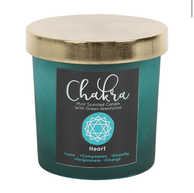 Heart chakra chip infused candle