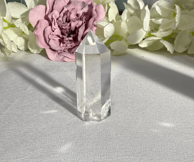 Blue needle quartz tower