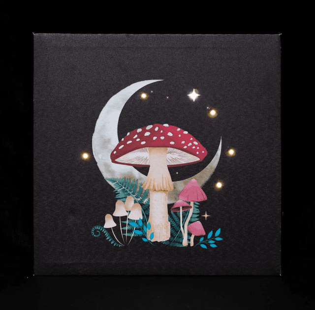 Forest mushroom light up canvas