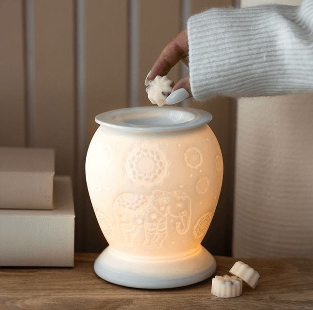 Elephant white ceramic electric oil burner and wax melt